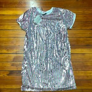 Just Quella, dress, sequin, pink, belt